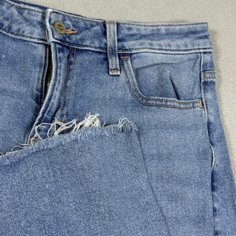 Hollister High-Rise Vintage Baggy Distressed Wide Leg Blue Jeans Womens 7R W28